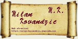 Milan Kovandžić vizit kartica